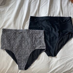 Two pack of high waisted bathing suit bottoms